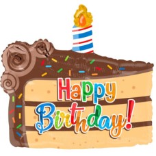 Balloon 'Happy Birthday' Cake Slice